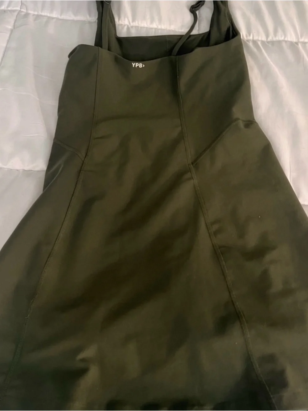 Abercrombie Olive Green YPB Athletic SculptLUX Square-Neck Mini Dress - Picture 2 of 5